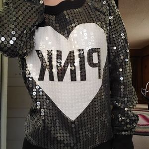 Vs pink heart sequin sweater
